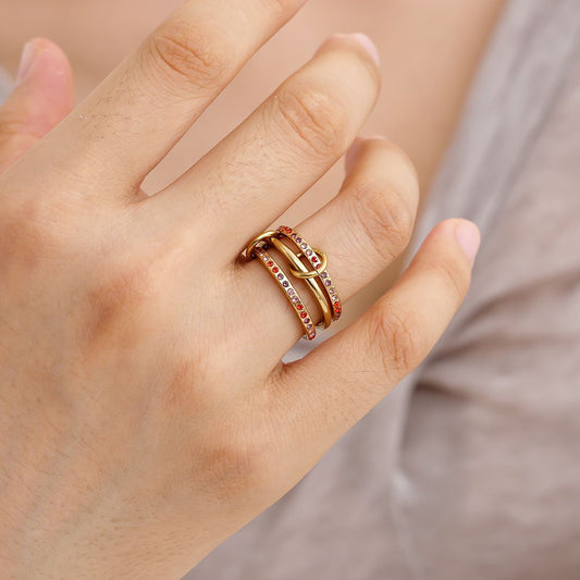 Layers ring pink